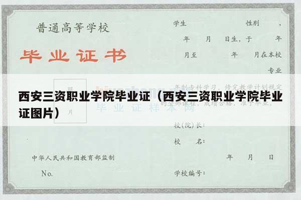 西安三资职业学院毕业证（西安三资职业学院毕业证图片）