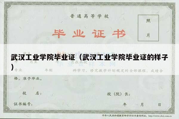 武汉工业学院毕业证（武汉工业学院毕业证的样子）
