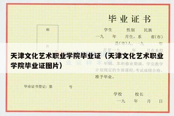 天津文化艺术职业学院毕业证（天津文化艺术职业学院毕业证图片）