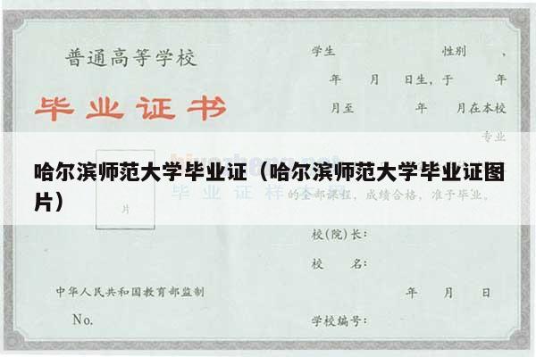 哈尔滨师范大学毕业证（哈尔滨师范大学毕业证图片）