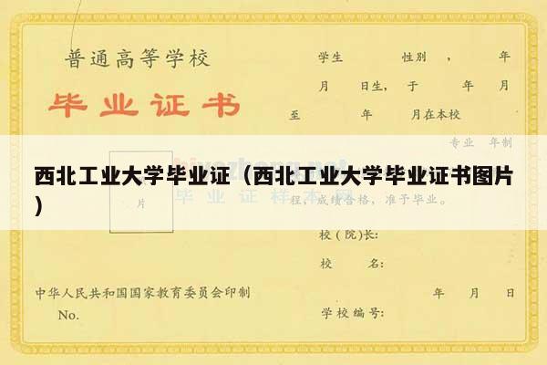 西北工业大学毕业证（西北工业大学毕业证书图片）