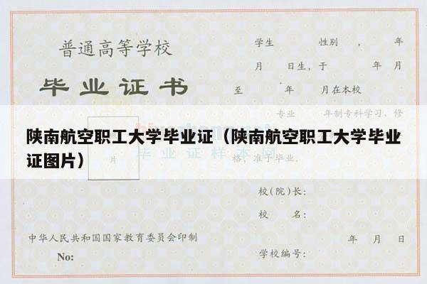 陕南航空职工大学毕业证（陕南航空职工大学毕业证图片）