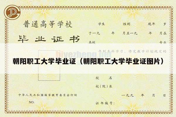 朝阳职工大学毕业证（朝阳职工大学毕业证图片）